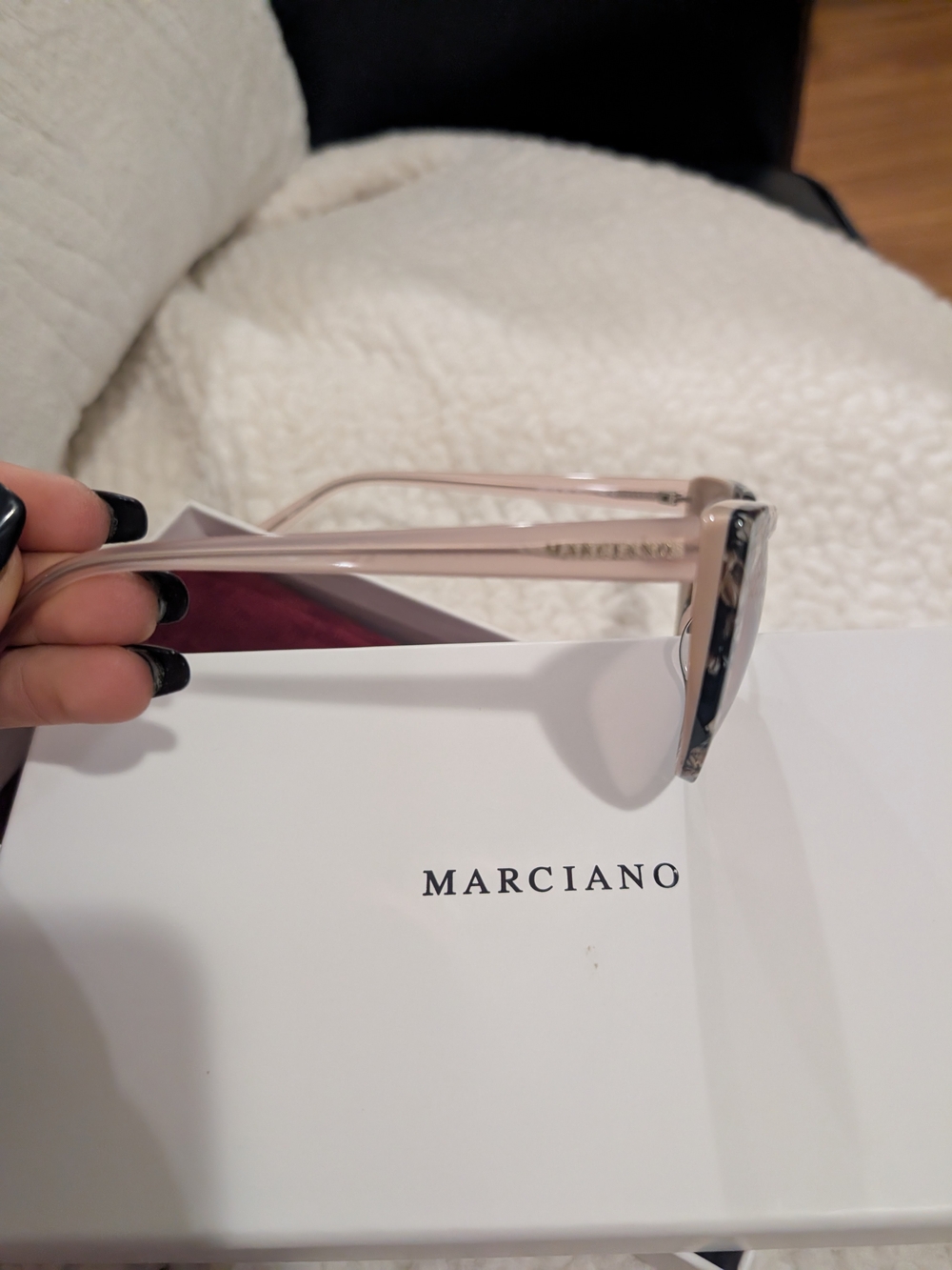 Marciano Black Tortoiseshell Frame Sunglasses with Pink Lenses - Picture 6 of 10
